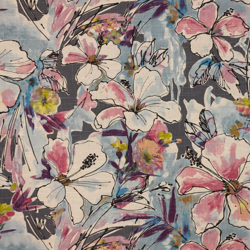 Floral Splash - Pink Flannel - RM Coco - Fabric by the Yard
