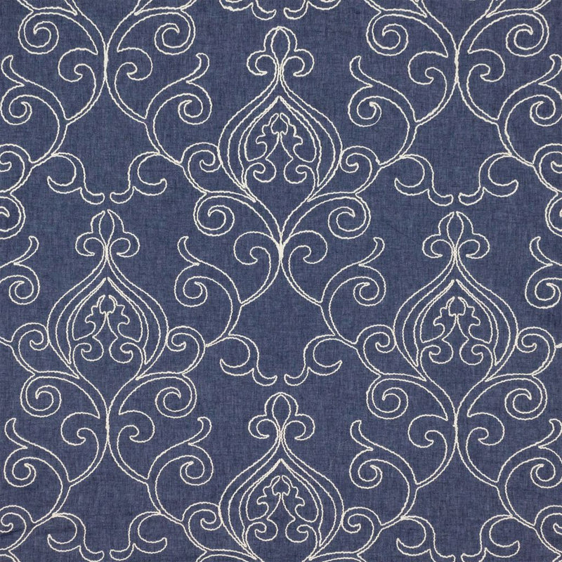 Arcadia Scroll - Denim - RM Coco - Fabric by the Yard