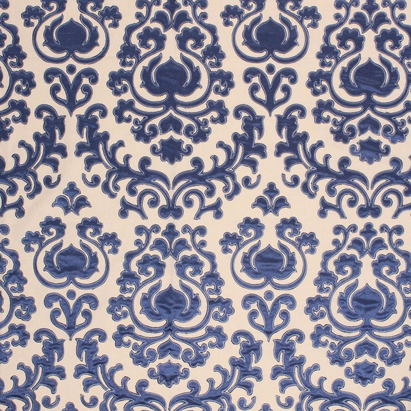TrocadÃ©ro Damask - Sapphire - RM Coco - Fabric by the Yard
