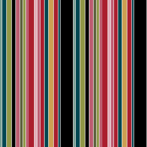 Piccadilly Stripe - Black Jewel - RM Coco - Fabric by the Yard