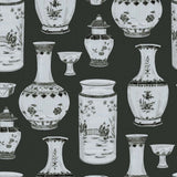 Ming Dynasty - Charcoal - RM Coco - Fabric by the Yard