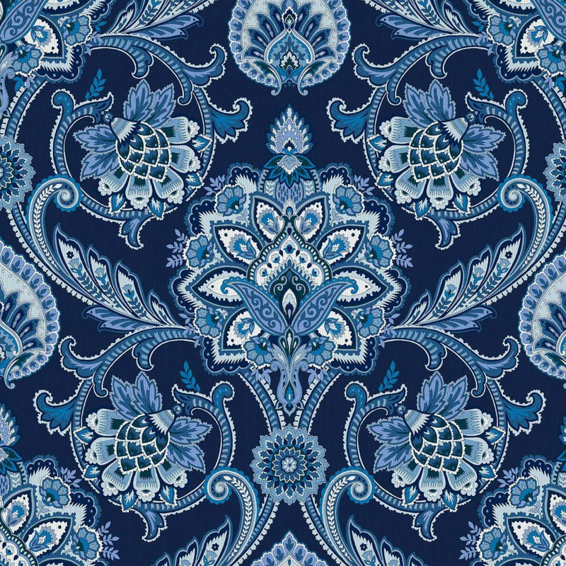 Blickling Garden Damask - Mood Indigo - RM Coco - Fabric by the Yard
