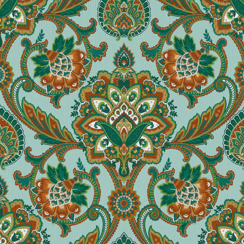 Blickling Garden Damask - Tidal Pool - RM Coco - Fabric by the Yard