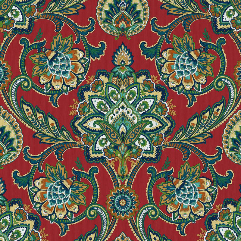 Blickling Garden Damask - Tuscan Red - RM Coco - Fabric by the Yard