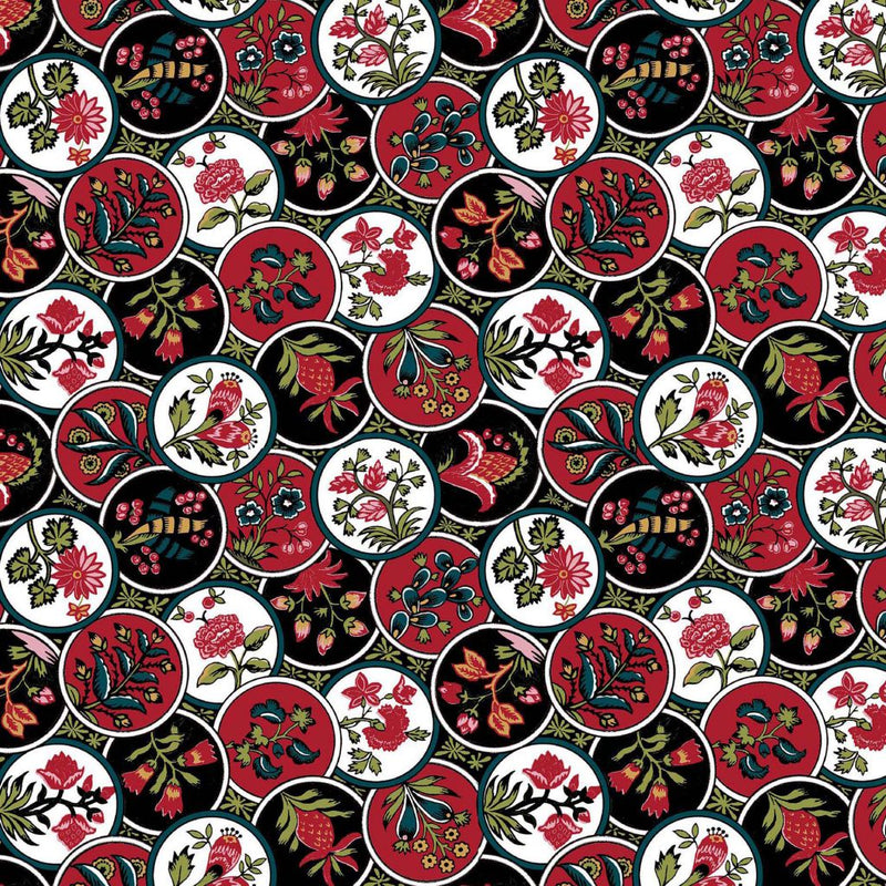 CloisonnÃ© - Black Jewel - RM Coco - Fabric by the Yard