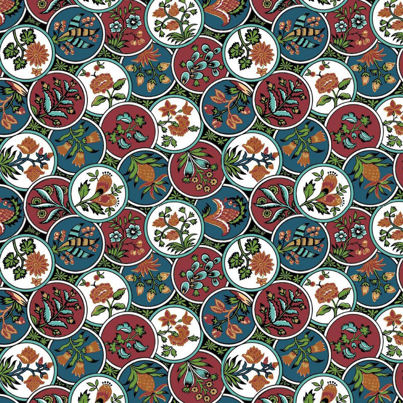 CloisonnÃ© - Tuscan Red - RM Coco - Fabric by the Yard