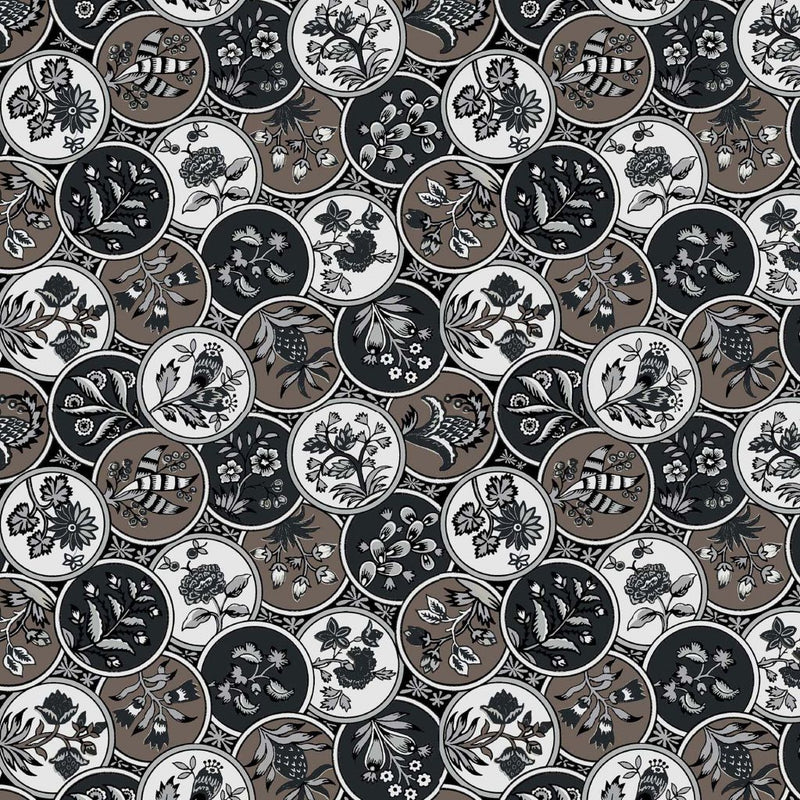 CloisonnÃ© - Charcoal - RM Coco - Fabric by the Yard