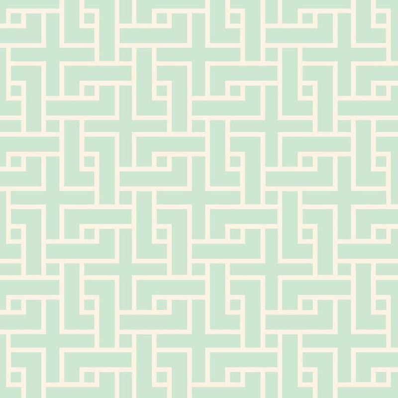 Manchurian Fret - Mint - RM Coco - Fabric by the Yard