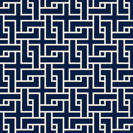 Manchurian Fret - Navy - RM Coco - Fabric by the Yard