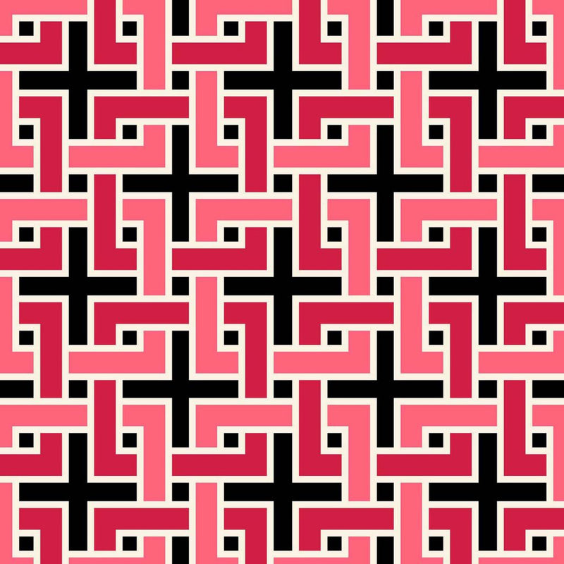 Manchurian Fret - Onyx - RM Coco - Fabric by the Yard