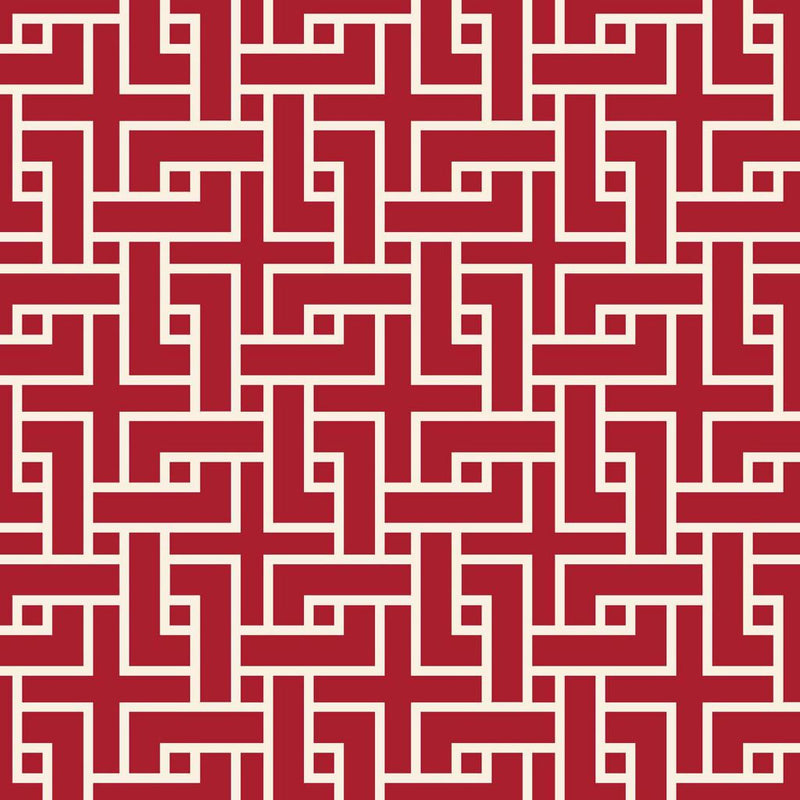 Manchurian Fret - Garnet - RM Coco - Fabric by the Yard