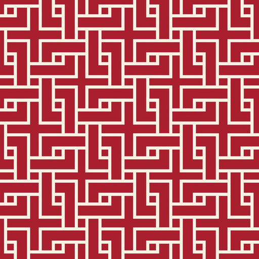 Manchurian Fret - Garnet - RM Coco - Fabric by the Yard