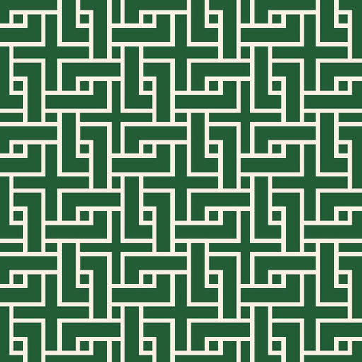 Manchurian Fret - Evergreen - RM Coco - Fabric by the Yard