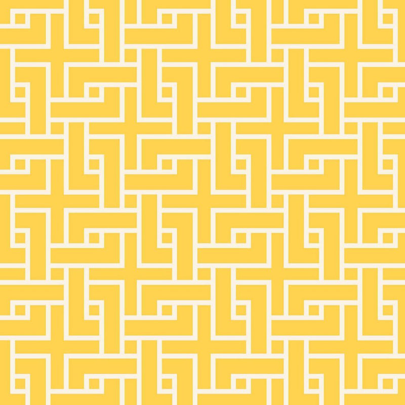 Manchurian Fret - Forsythia - RM Coco - Fabric by the Yard