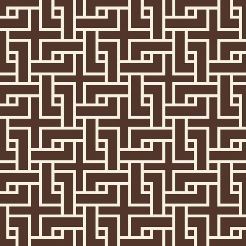 Manchurian Fret - Cocoa - RM Coco - Fabric by the Yard