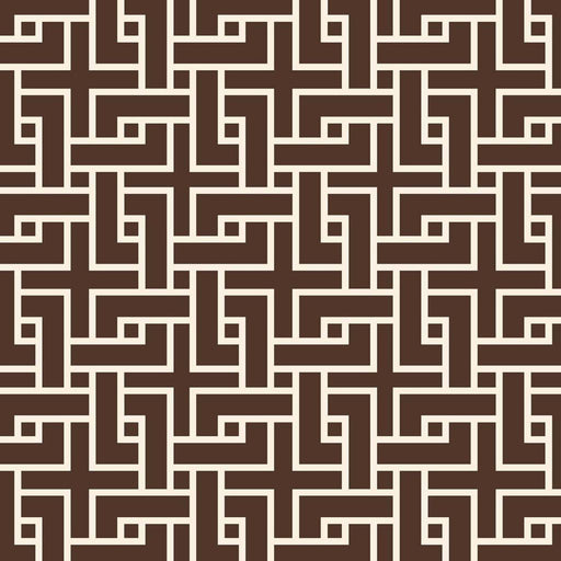 Manchurian Fret - Cocoa - RM Coco - Fabric by the Yard