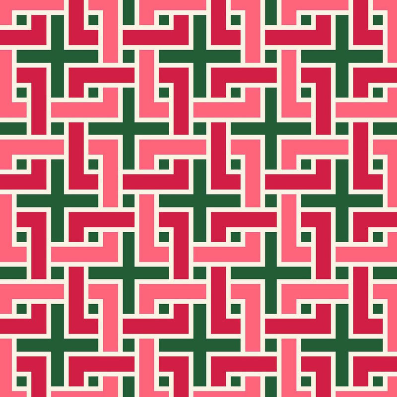 Manchurian Fret - Emerald - RM Coco - Fabric by the Yard