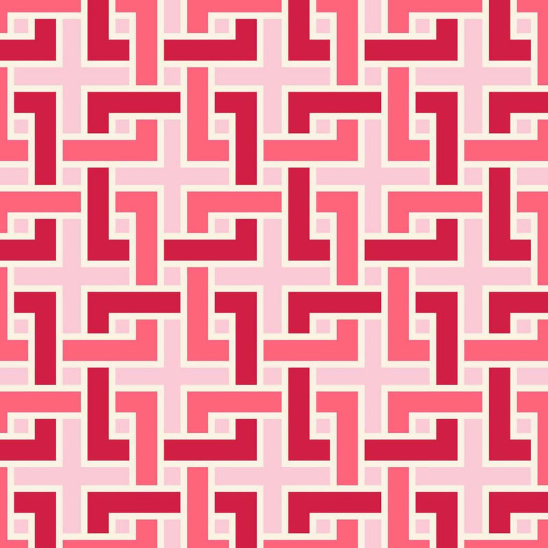 Manchurian Fret - Cherry Blossom - RM Coco - Fabric by the Yard