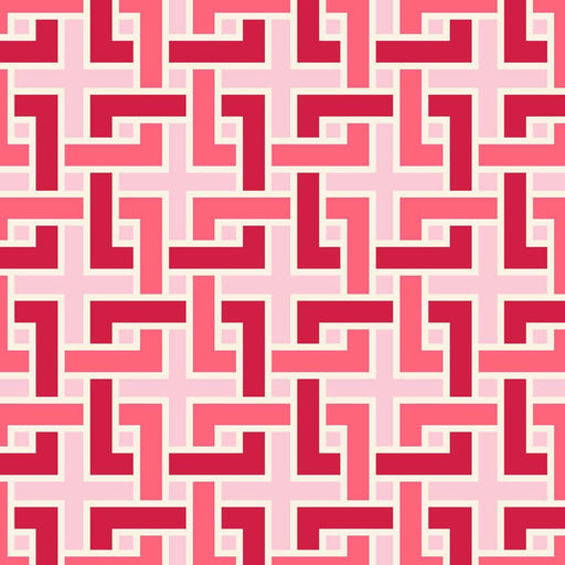 Manchurian Fret - Cherry Blossom - RM Coco - Fabric by the Yard