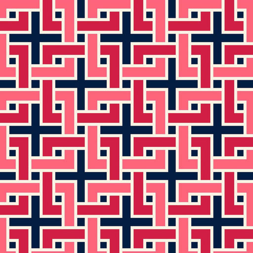 Manchurian Fret - Britannia - RM Coco - Fabric by the Yard