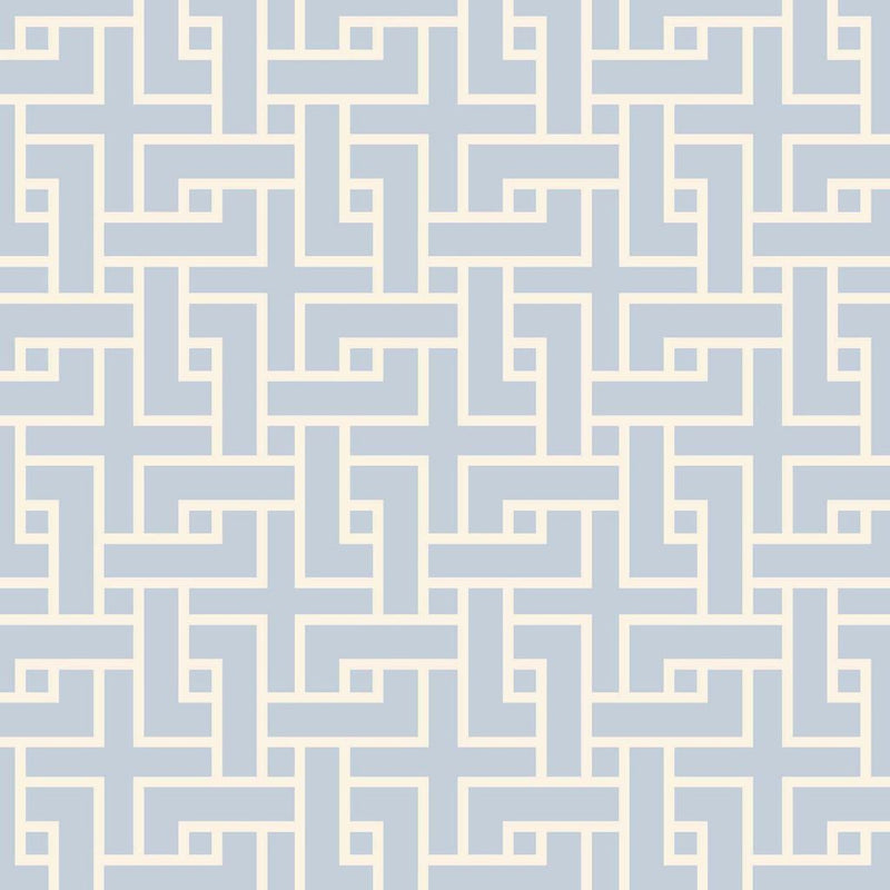 Manchurian Fret - Sky - RM Coco - Fabric by the Yard