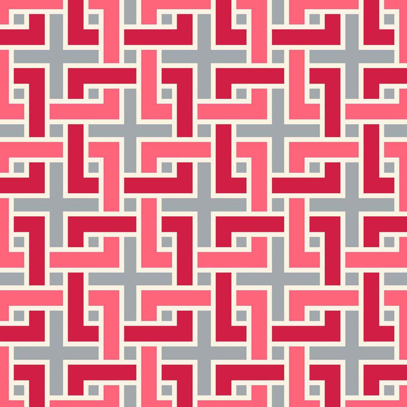 Manchurian Fret - Platinum - RM Coco - Fabric by the Yard