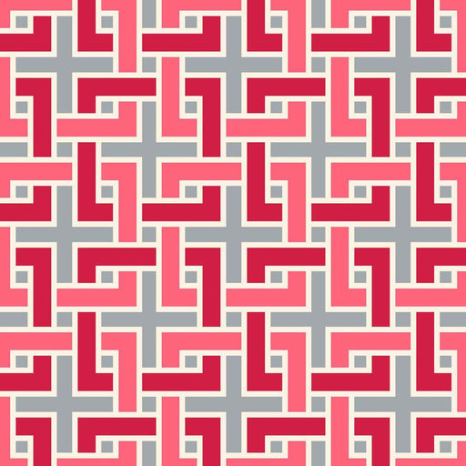 Manchurian Fret - Platinum - RM Coco - Fabric by the Yard