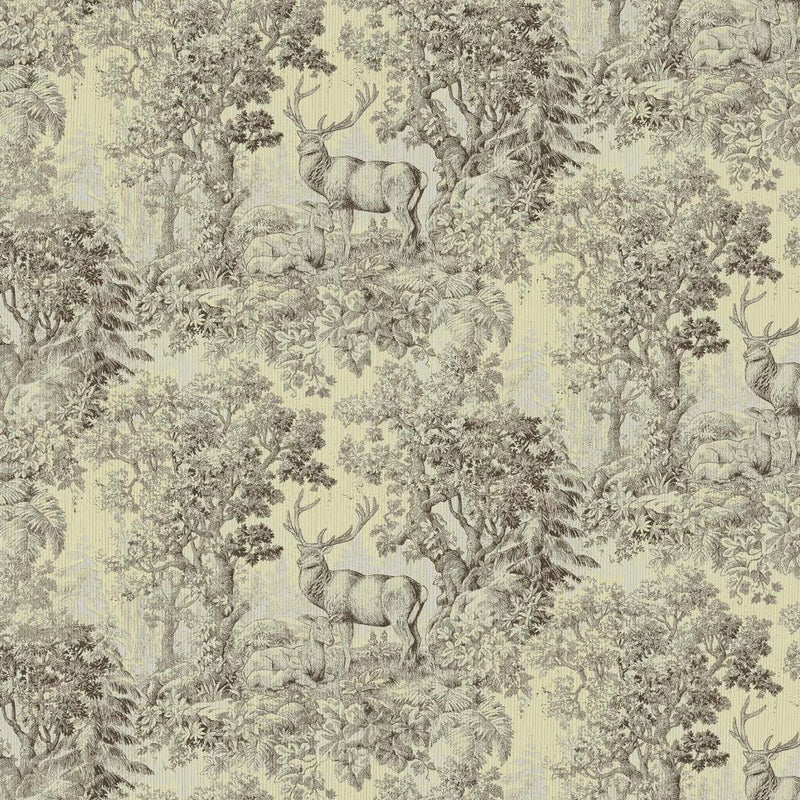 Staghorn Toile - Butter - RM Coco - Fabric by the Yard