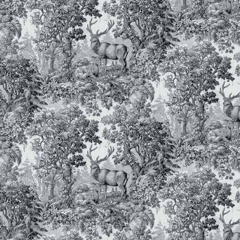 Staghorn Toile - Graphite - RM Coco - Fabric by the Yard