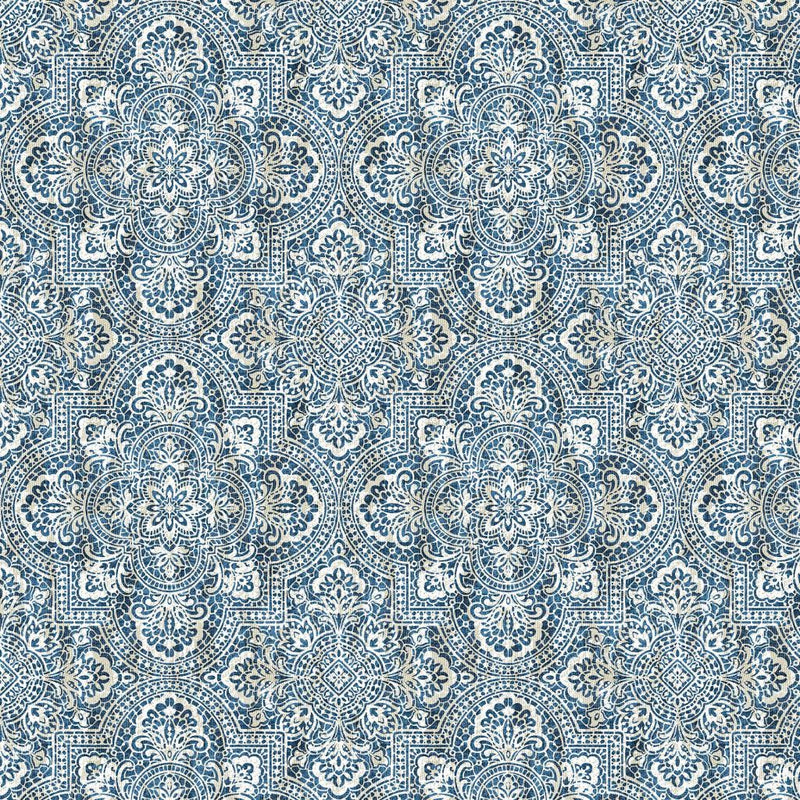 Alsace Damask - Sapphire - RM Coco - Fabric by the Yard