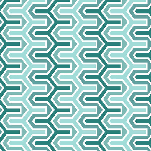 Rickety Rac Stripe - Sea Mist - RM Coco - Fabric by the Yard