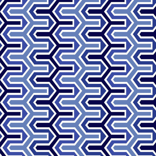 Rickety Rac Stripe - Horizon - RM Coco - Fabric by the Yard