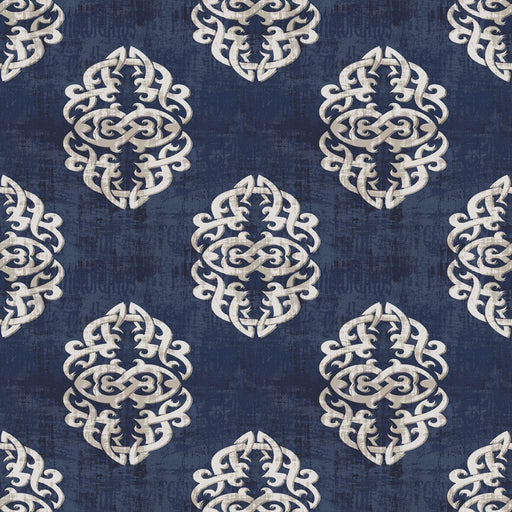 Guinevere Damask - Sapphire - RM Coco - Fabric by the Yard