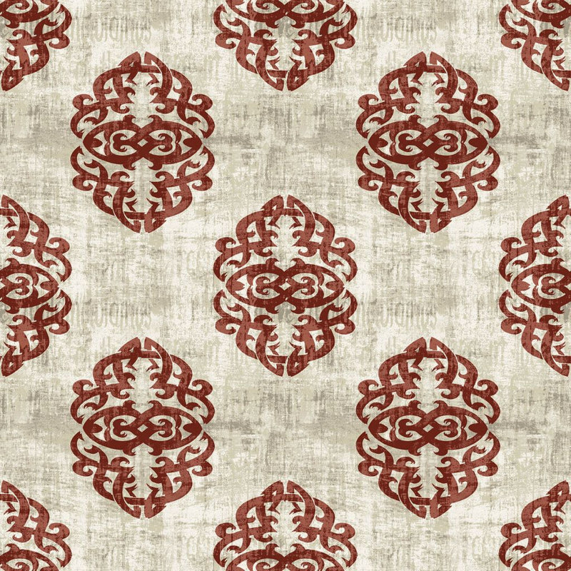 Guinevere Damask - Scarlet - RM Coco - Fabric by the Yard
