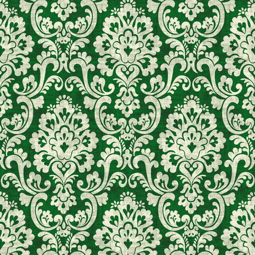 Frescato Damask Reversal - Emerald - RM Coco - Fabric by the Yard