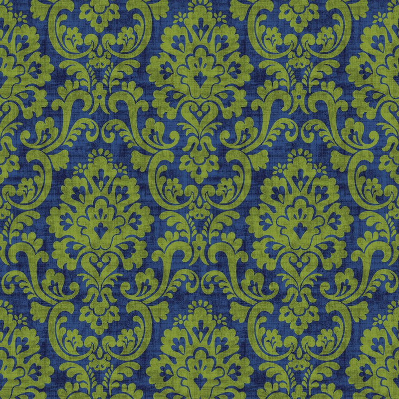 Frescato Damask Reversal - Blue Grass - RM Coco - Fabric by the Yard