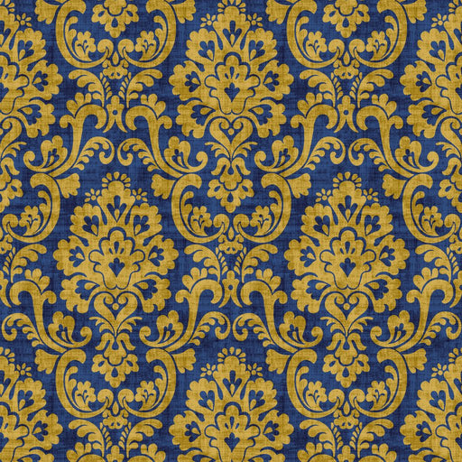 Frescato Damask Reversal - Lazuli - RM Coco - Fabric by the Yard