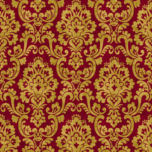 Frescato Damask Reversal - Opera Red - RM Coco - Fabric by the Yard