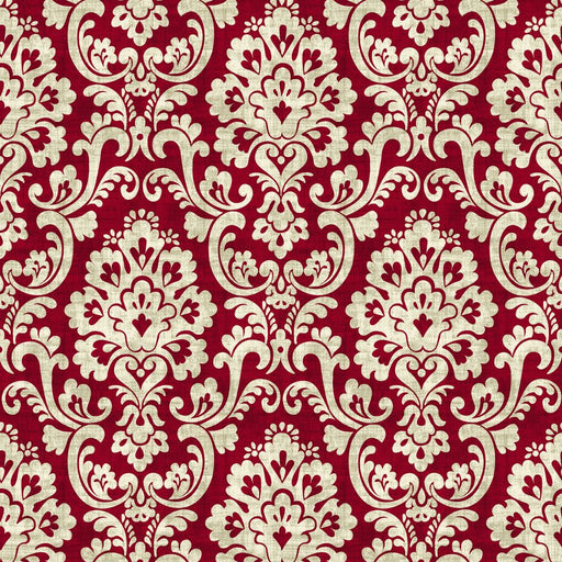 Frescato Damask Reversal - Red Hot - RM Coco - Fabric by the Yard