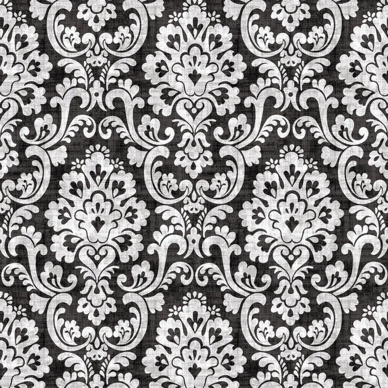 Frescato Damask Reversal - Tuxedo - RM Coco - Fabric by the Yard