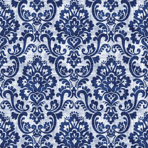 Frescato Damask - Cobalt - RM Coco - Fabric by the Yard