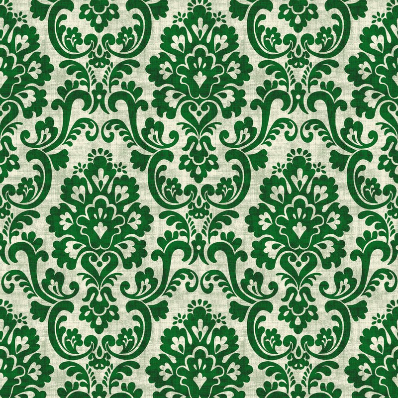 Frescato Damask - Evergreen - RM Coco - Fabric by the Yard