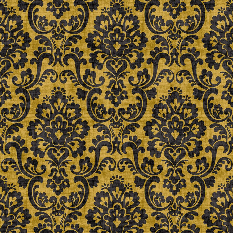 Frescato Damask - Pyrite - RM Coco - Fabric by the Yard