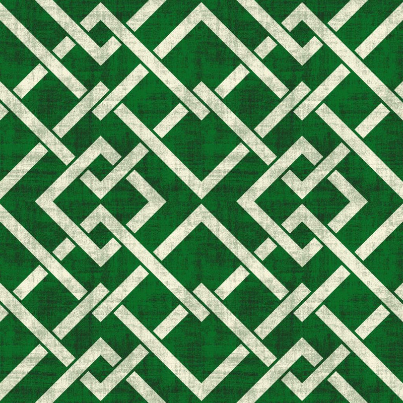 Frescato Trellis Reversal - Emerald - RM Coco - Fabric by the Yard