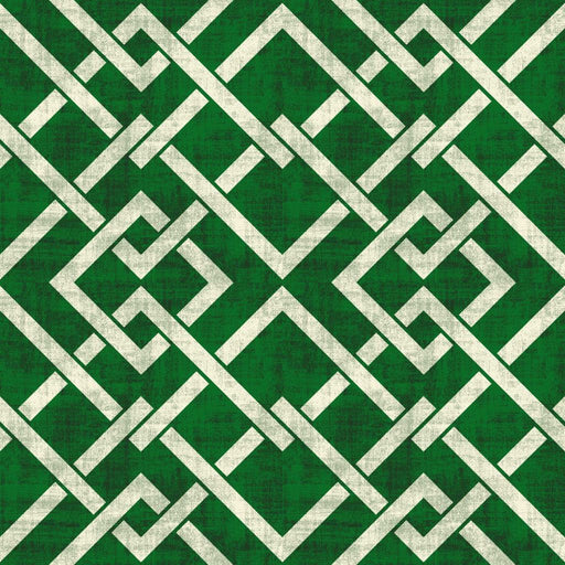 Frescato Trellis Reversal - Emerald - RM Coco - Fabric by the Yard