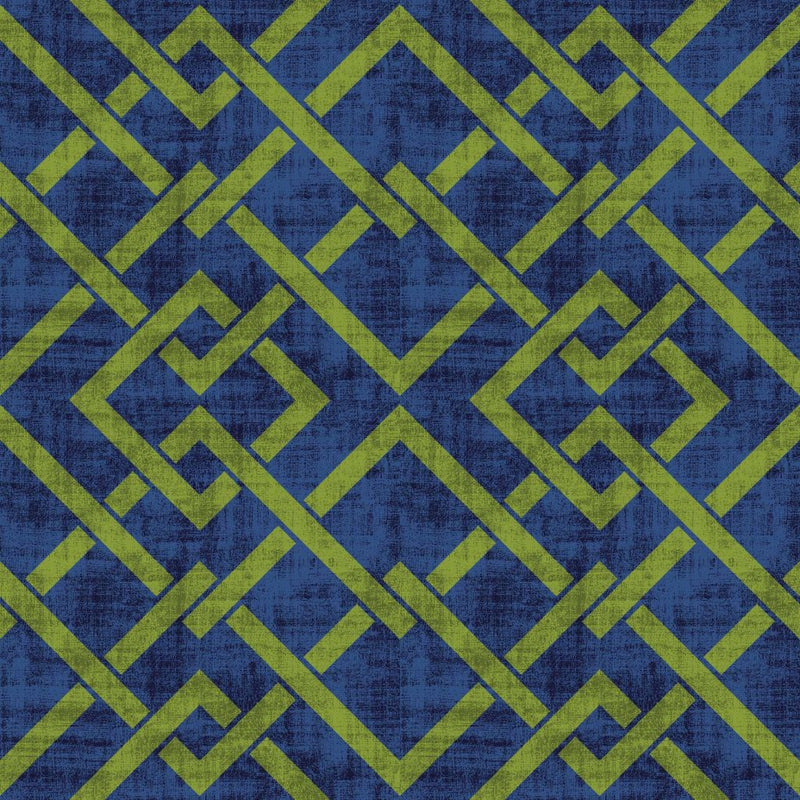 Frescato Trellis Reversal - Blue Grass - RM Coco - Fabric by the Yard