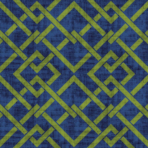 Frescato Trellis Reversal - Blue Grass - RM Coco - Fabric by the Yard