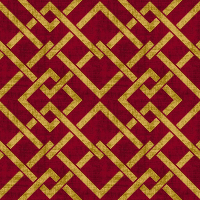 Frescato Trellis Reversal - Opera Red - RM Coco - Fabric by the Yard