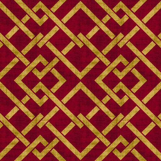 Frescato Trellis Reversal - Opera Red - RM Coco - Fabric by the Yard