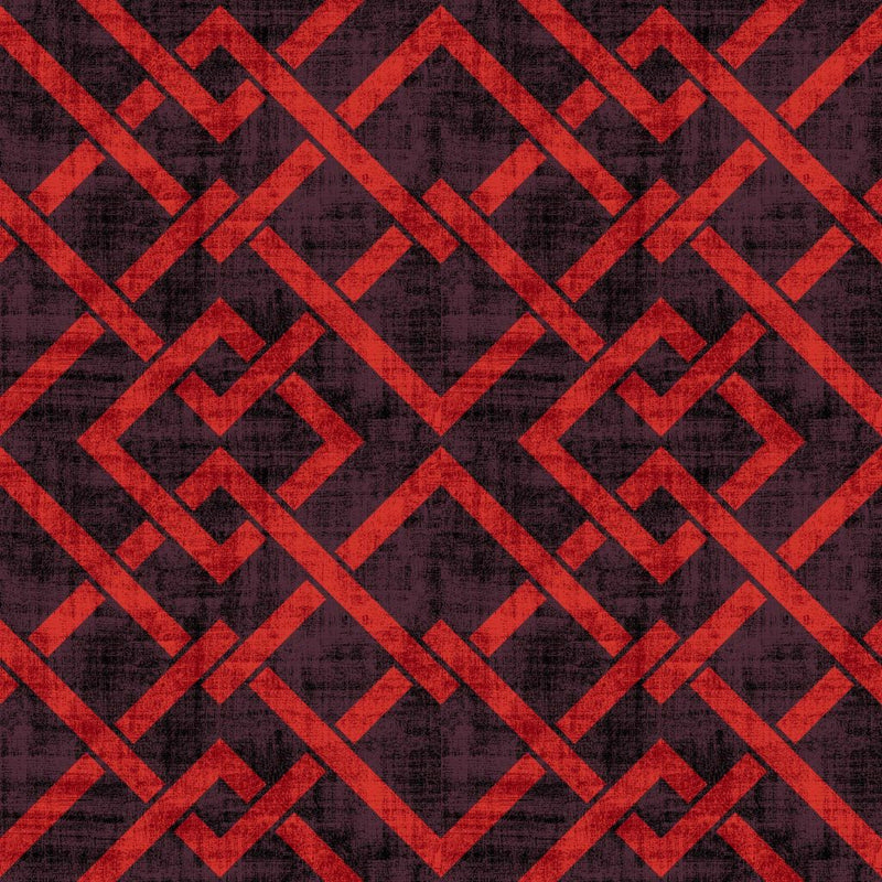 Frescato Trellis Reversal - Purple Flame - RM Coco - Fabric by the Yard